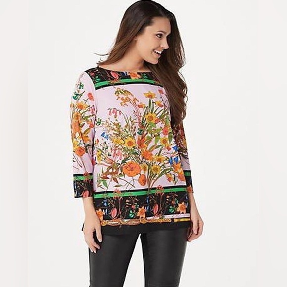 Linea by Louis Dell'Olio Tops - Linea by Louis Dell'Olio Multicolor Floral Blouse Size 20W Casual